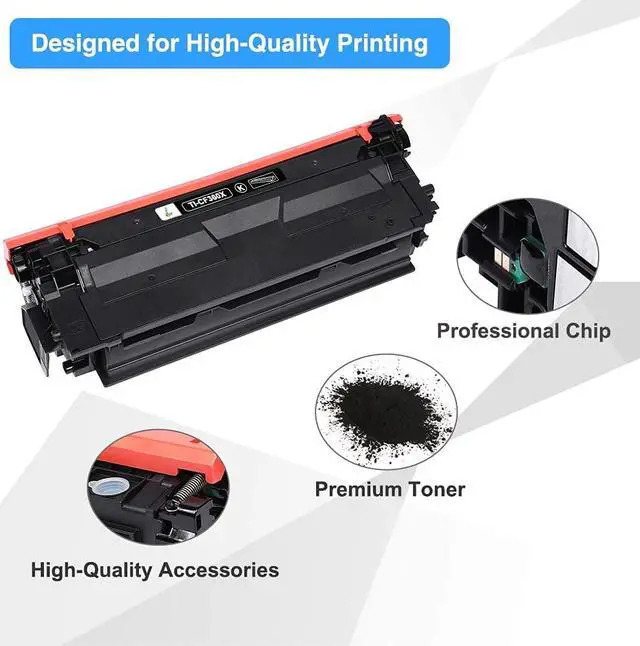 Alt view image 4 of 6 - TRUE IMAGE Compatible Toner Cartridge Replacement for HP 508X CF360X CF361X CF362X CF363X 508A Color Enterprise M553dn M577 M553X M553N M553 Printer Ink (Black Cyan Yellow Magenta 4-Pack)