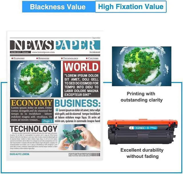 Alt view image 5 of 6 - TRUE IMAGE Compatible Toner Cartridge Replacement for HP 508X CF360X CF361X CF362X CF363X 508A Color Enterprise M553dn M577 M553X M553N M553 Printer Ink (Black Cyan Yellow Magenta 4-Pack)