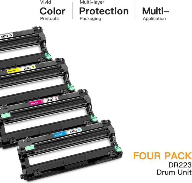 Alt view image 2 of 7 - E-Z Ink (TM Compatible Drum Unit Replacement  DR223CL DR223 DR-223 Compatible with MFC-L3770CDW MFC-L3750CDW HL-L3230CDW HL-L3290CDW HL-L3210CW (Black, Cyan, Magenta, Yellow, 4 Pack)