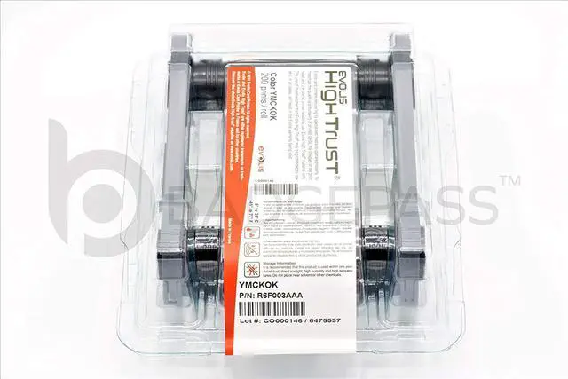 Alt view image 5 of 7 - Evolis Primacy High Trust R6F003AAA Color Ribbon Kit YMCKOK 200 Prints - Straight from Manufacturer