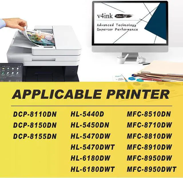 Alt view image 4 of 7 - V4INK Compatible Drum Replacement for Brother DR720 DR-720 Drum Using with Brother hl-5450dn hl-5470dw mfc-8510dn dcp-8110dn hl-6180dwt mfc-8710dw mfc-8950dw mfc-8910dw dcp-8150dn Printer (Not Toner)
