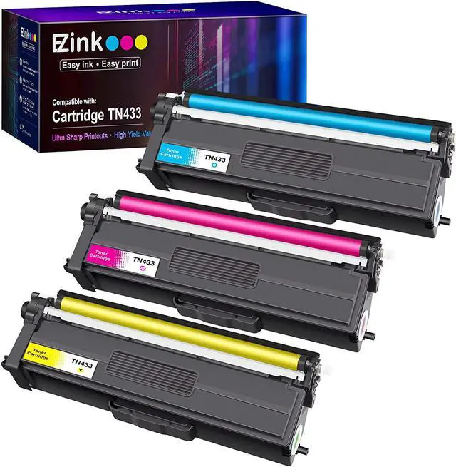 Main image of E-Z Ink (TM) Compatible Toner Cartridge Replacement for Brother TN-433 TN433 TN433bk TN431 Compatible with HL-L8260CDW HL-L8360CDW MFC-L8610CDW MFC-L8900CDW (Cyan, Magenta, Yellow, 3 Pack)