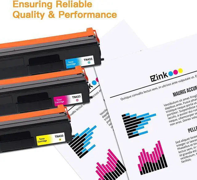 Alt view image 4 of 6 - E-Z Ink (TM) Compatible Toner Cartridge Replacement for Brother TN-433 TN433 TN433bk TN431 Compatible with HL-L8260CDW HL-L8360CDW MFC-L8610CDW MFC-L8900CDW (Cyan, Magenta, Yellow, 3 Pack)