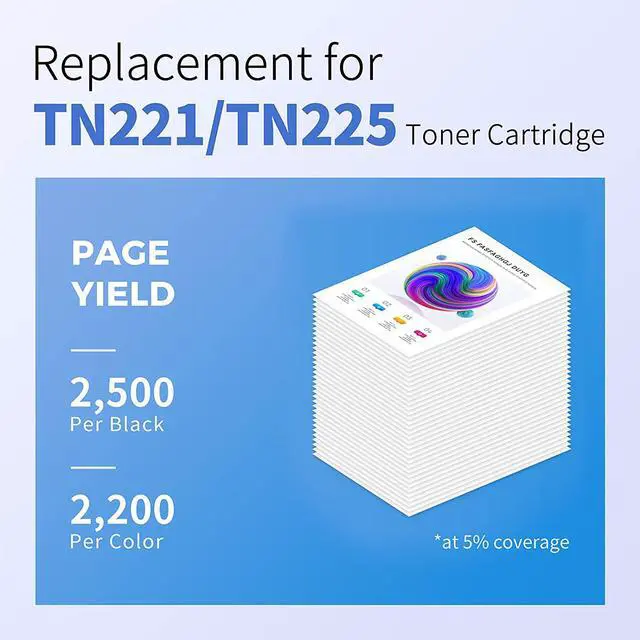Alt view image 4 of 7 - myCartridge PHOEVER Compatible Toner Cartridge Replacement for Brother TN221 TN225 TN 221 for HL-3140CW HL-3170CDW HL-3180 MFC-9130CW MFC-9330CDW Printer(Black, Cyan, Magenta, Yellow, 4-Pack)