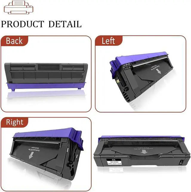 Alt view image 4 of 7 - Ennovor M C250H Toner Cartridge 4 Color Compatible for Ricoh M C250 C250FW C250FWB P C300 C300W C301 C301W Printer High Capacity 6900 & 6300 Pages 408336 408337 408338 408339 BK/C/Y/M, 4-Pack