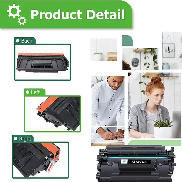 Alt view image 4 of 6 - Ennovor Aztech Compatible Toner Cartridge Replacement for HP 87A CF287A 87X CF287X Enterprise M506 M506dn M506n M506x Pro M501 M501dn M527 M527dn Printer (Black, 2-Pack)