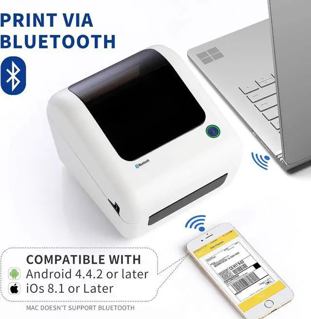 Alt view image 4 of 6 - Bluetooth Thermal Shipping Label Printer - High Speed 4x6 Wireless Label Maker Machine, Support PC, Phone, USB for MAC, Compatible with Ebay, Amazon, Shopify, Etsy, USPS Barcode, Mailing
