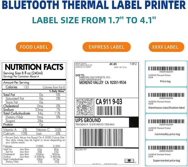 Alt view image 5 of 6 - Bluetooth Thermal Shipping Label Printer - High Speed 4x6 Wireless Label Maker Machine, Support PC, Phone, USB for MAC, Compatible with Ebay, Amazon, Shopify, Etsy, USPS Barcode, Mailing