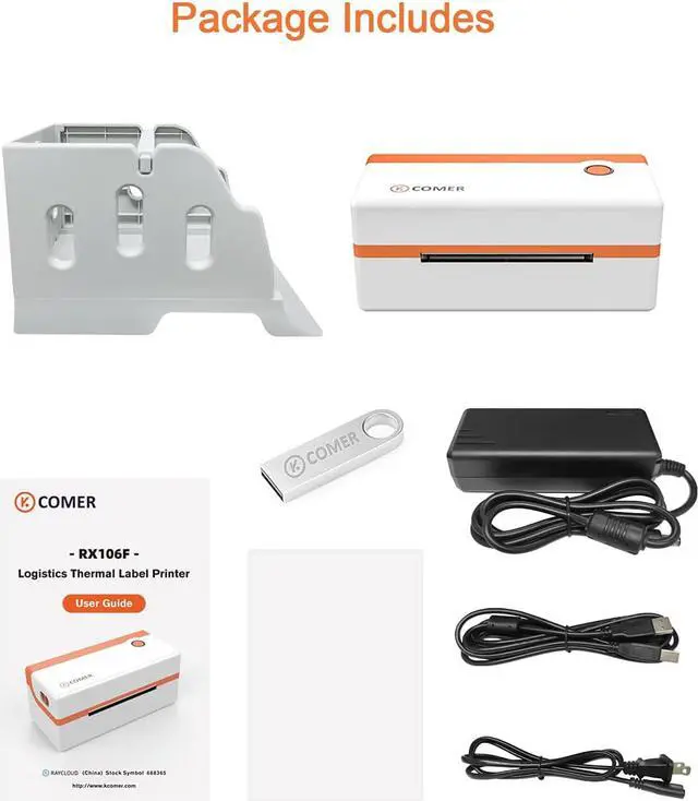 Alt view image 7 of 7 - K COMER Thermal Label Printer 4x6 Shipping Label Printer for Small Business & Shipping Package 203dpi 150mm/s for , Ebay, Shopify, Etsy, UPS, USPS, FedEx, DHL