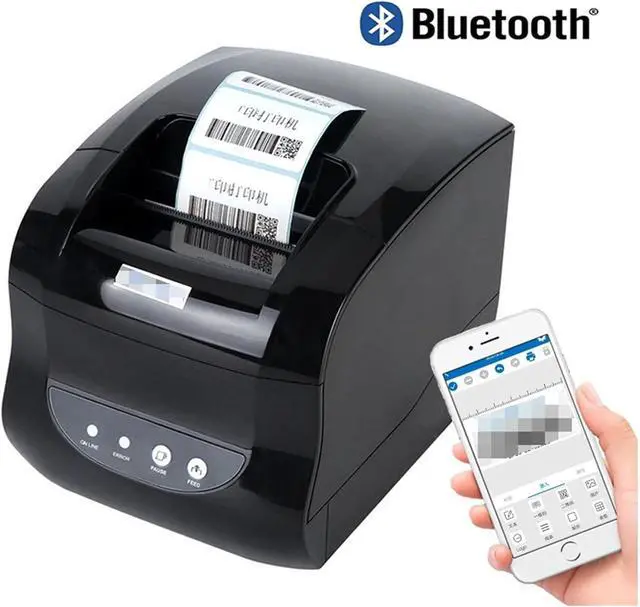Alt view image 2 of 7 - Label Barcode Printer Thermal Receipt Label Printer Support Thermal Adhesive Sticker Paper 20-80mm(365 USB Bluetooth)