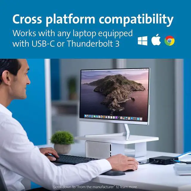 Alt view image 2 of 7 - Kensington SD2000P USB-C Docking Station for Ipad Pro, Windows Laptops, Surface, MacBooks and Chromebooks - Single 4K Video, 135W (K38260NA)