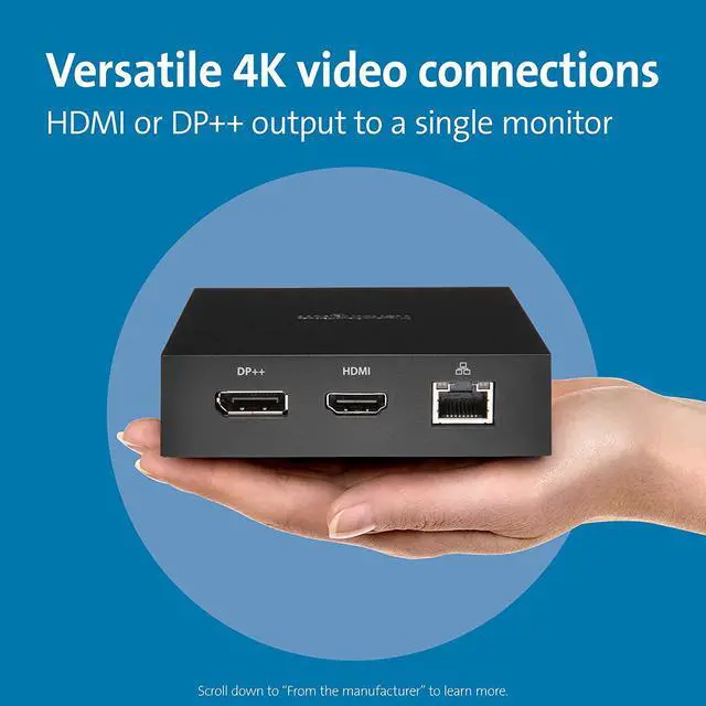 Alt view image 4 of 7 - Kensington SD2000P USB-C Docking Station for Ipad Pro, Windows Laptops, Surface, MacBooks and Chromebooks - Single 4K Video, 135W (K38260NA)