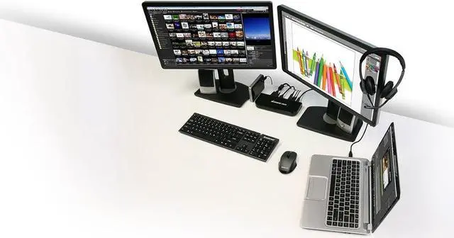 Alt view image 4 of 5 - IOGEAR USB 3.0 9 in 1 Universal Docking Station - Dual Monitor with HDMI n DVI/VGA - 2 x USB 3.0 - 4 x USB 2.0 - Gigabit Ethernet - 3.5mm Audio Out - Laptop - Ultrabook -PCs - Mac - More - GUD300