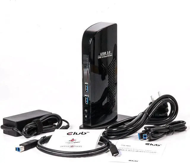 Alt view image 5 of 6 - CLUB 3D USB 3.0 Dual DisplayPort 4K Monitor Universal Laptop Docking Station for Windows (Dual 4K DisplayPort, Gigabit Ethernet, Audio, 6 USB Ports)