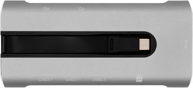 Alt view image 2 of 6 - VisionTek VT300 USB-C Portable Dock - 4K HDMI 60Hz, 2X USB 3.1, 1x USB-C PD, Ethernet, SD Card Reader (901355)