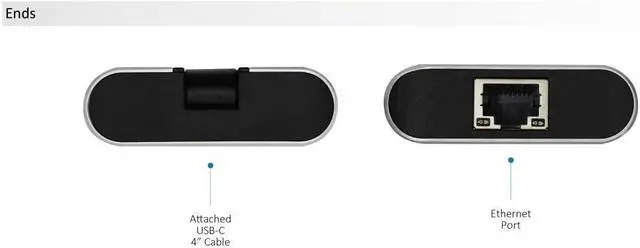 Alt view image 5 of 6 - VisionTek VT300 USB-C Portable Dock - 4K HDMI 60Hz, 2X USB 3.1, 1x USB-C PD, Ethernet, SD Card Reader (901355)