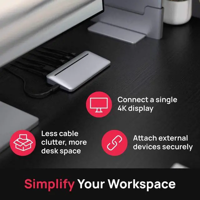 Alt view image 2 of 6 - Brydge Stone II USB-C Universal Docking Station Compatible with MacOS & Windows, Single 4K Display, HDMI Out, USB-C Speeds, 7 Ports