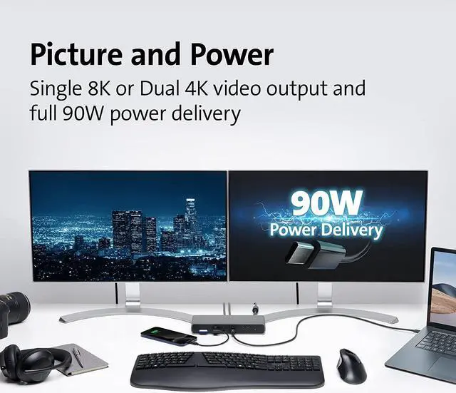 Alt view image 16 of 16 - Kensington SD5750T 90 Watt Dock for Microsoft Surface Laptop Studio Pro 8
