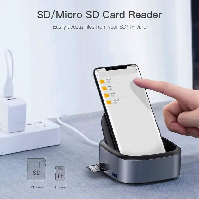 Alt view image 4 of 7 - 8-in-1 Dock for Samsung Dex Station, Baseus for Samsung Docking Station, USB C to 4K HDMI Adapter DeX Station, Desktop Experience for Samsung Galaxy S20/S10/S9/S8,Note 10/9,