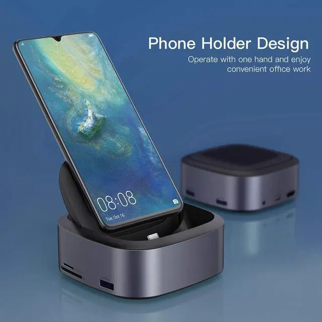 Alt view image 7 of 7 - 8-in-1 Dock for Samsung Dex Station, Baseus for Samsung Docking Station, USB C to 4K HDMI Adapter DeX Station, Desktop Experience for Samsung Galaxy S20/S10/S9/S8,Note 10/9,