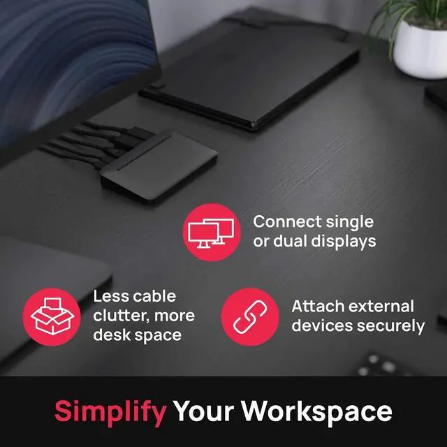 Alt view image 2 of 6 - Brydge Stone Lite USB-C Windows Docking Station | Dual 4K Displays. HDMI Out. USB-C Speeds. 5 Ports | (Black)