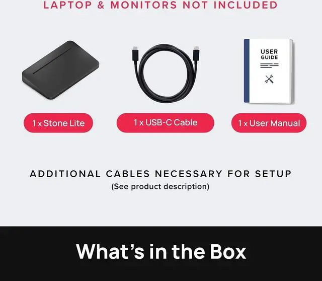Alt view image 6 of 6 - Brydge Stone Lite USB-C Windows Docking Station | Dual 4K Displays. HDMI Out. USB-C Speeds. 5 Ports | (Black)