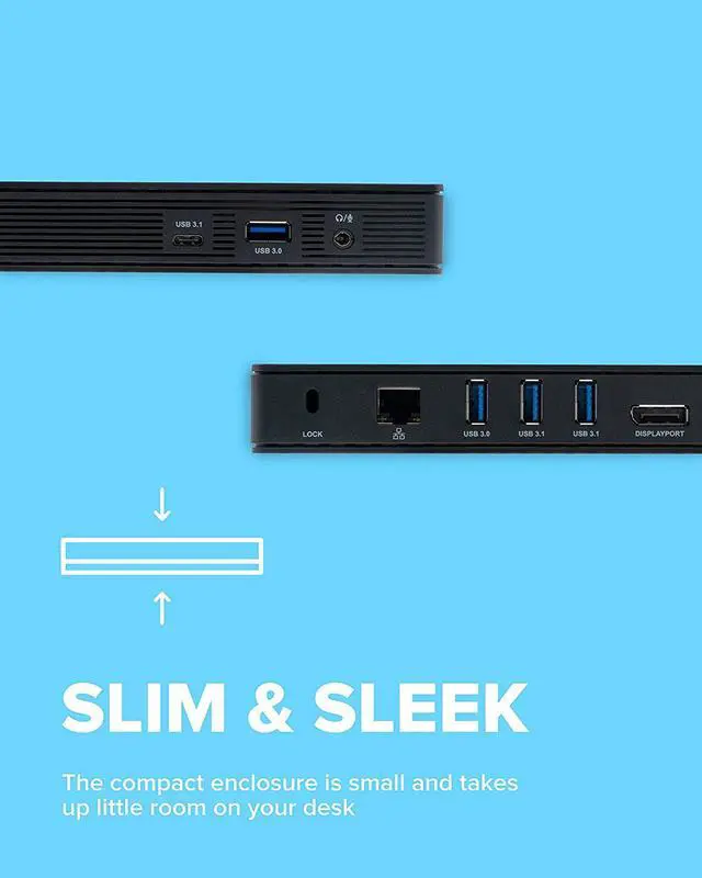 Alt view image 5 of 7 - VisionTek VT4800 Thunderbolt 3/ USB-C Docking Station - 60W of Power, 2X DisplayPort, 4X USB-A, 1x USB-C, Audio, Ethernet for Windows/MacOS