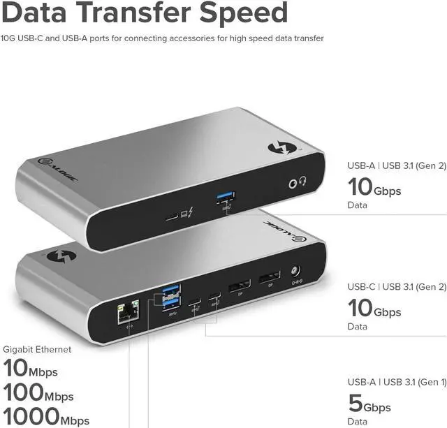 Alt view image 3 of 7 - ALOGIC Thunderbolt 3.0 / USB-C Turbo Docking Station Dual DISP 4K 60HZ (TB3DTRG2)