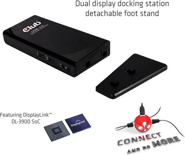 Alt view image 6 of 6 - Club3D USB 3.0 Dual Display Docking Station DVI/HDMI (CSV-3242HD)