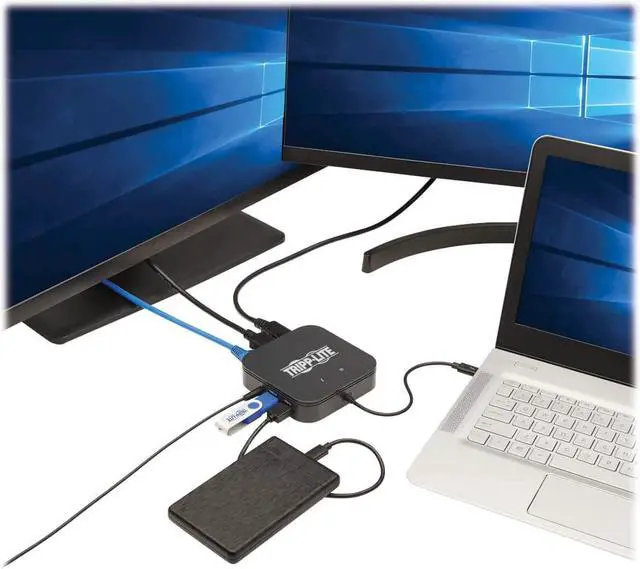 Alt view image 7 of 7 - Tripp Lite Thunderbolt 3 Dock Dual Display 8k DP 4k HDMI USB-A Hub Gbe (MTB3-DOCK-04)