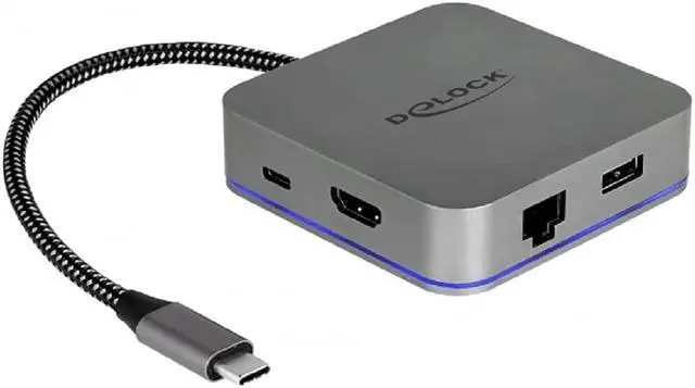 Main image of Delock 87742 USB Type-C Docking Station for Mobile Devices 4K - HDMI/Hub/LAN/PD 3.0 with LED Lighting