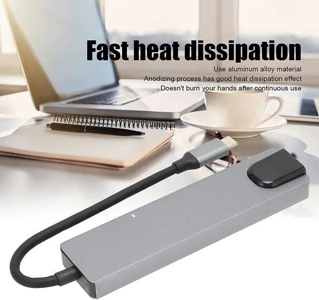 Alt view image 2 of 7 - 6 in 1 Docking USB Hub, Stable Performance Plug and Play Docking Hub Multimedia Interface for Mobile Hard Disk for Mouse for U Disk for Keyboard
