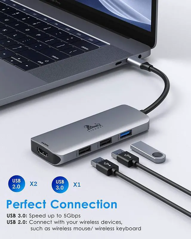 Alt view image 7 of 7 - USB C Hub Dual HDMI USB C to Dual Monitors Adapter to Dual 4K HDMI 3 USB PD Charging Port USB C Docking Station Dual Monitor for Dell XPS 13/15 Lenovo Yoga HP x360 /Elitebook etc