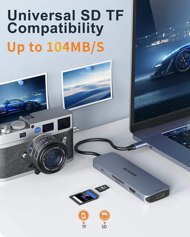 Alt view image 6 of 7 - USB C to Dual HDMI Adapter, USB C Docking Station Dual Monitors for Windows,USB C Adapter with Dual HDMI,3 USB Port,SD/TF, PD Port Compatible for Dell XPS 13/15, Lenovo Yoga,etc