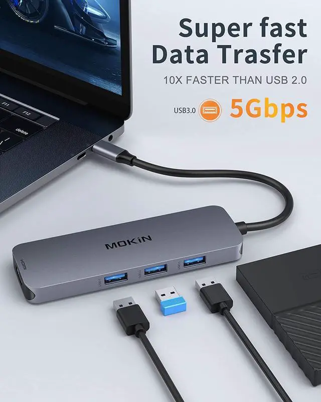 Alt view image 7 of 7 - USB C to Dual HDMI Adapter, USB C Docking Station Dual Monitors for Windows,USB C Adapter with Dual HDMI,3 USB Port,SD/TF, PD Port Compatible for Dell XPS 13/15, Lenovo Yoga,etc