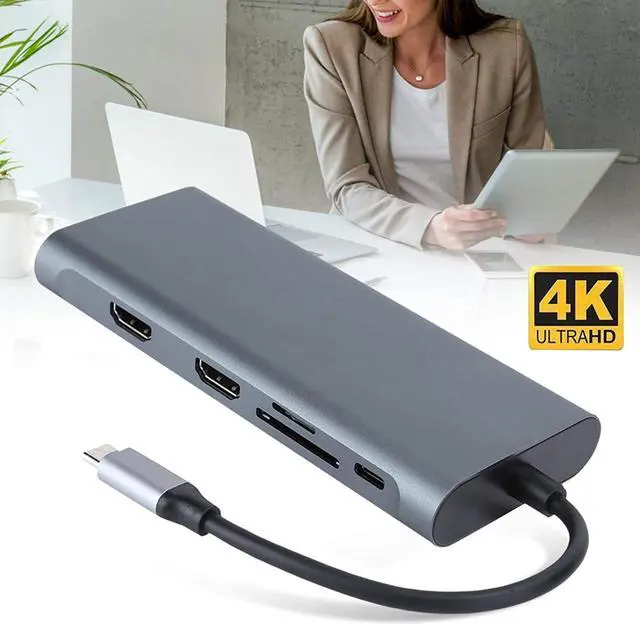 Alt view image 7 of 7 - 12in1 USB C hub, USB C Docking Station, with for Ports, VGA Port, USB 3.1 Gen 1 (USB 3.0) Ports, USBC Data Port, Expansion Dock