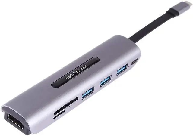 Main image of Charge Cable Adapater, V157A 7 in 1 USB-C/Type-C to PD + USB 3.0 x 3 + SD + TF + HDMI Ports HUB Docking Station & Cardreader