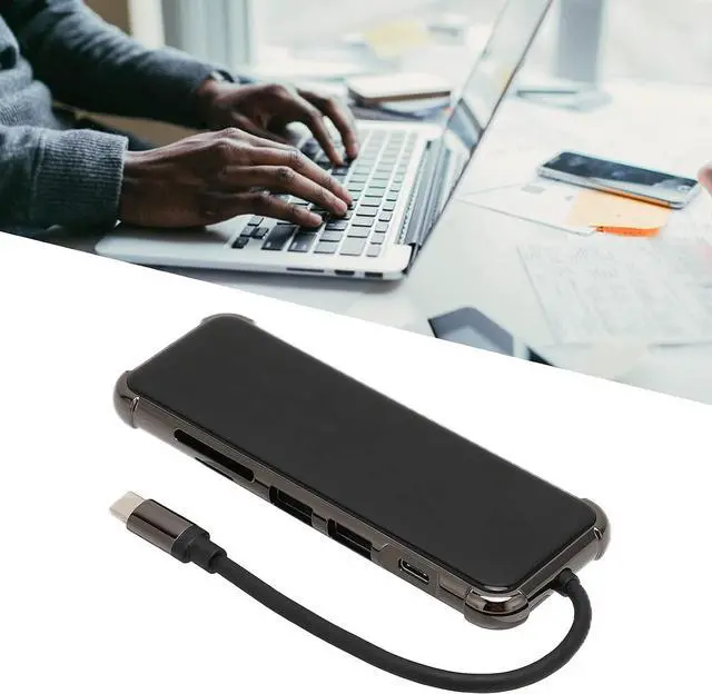 Alt view image 6 of 7 - 6 in 1 Multifunctional Expansion Dock, Portable Docking Station with 4K, USB3.0, USB2.0, PD Charging for Type C Computers, Laptops, Tablets Efficient Heat Dissipation,