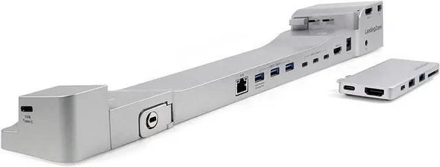 Alt view image 3 of 5 - LandingZone 2-Item Bundle: Docking Station and USB Type-C Hub for The 15-inch MacBook Pro with Touch Bar Models A1707 & A1990 Released 2016 to 2018 (15-inch Silver Docking Station, Silver Hub)