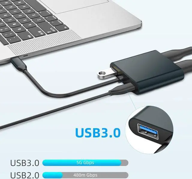 Alt view image 7 of 7 - 4 In 1 Hub ,TYPEC Docking Station ,Expansion Converter ,Portable Network Adapter ,4K