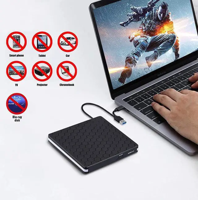 Alt view image 7 of 7 - External DVD Drive, Amicool USB 3.0 Type-C CD DVD +/-RW Optical Drive USB C Burner Slim CD/DVD ROM Rewriter Writer Reader Portable for PC Laptop Desktop MacBook Mac Windows 7/8.1/10 Linux OS Apple