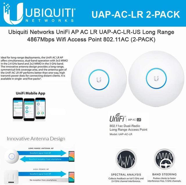 UniFi AP AC LR UAP-AC-LR 2 Units Long Range 802.11ac Dual-Band Wireless Access Point Gigabit Speeds Mbps Switches Newegg.com