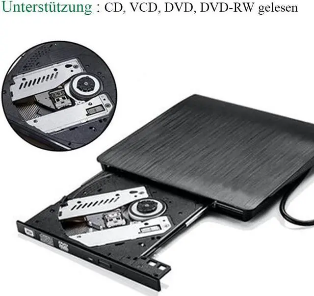 Alt view image 3 of 7 - External CD Drive CYD USB 3.0 Ultra Slim External DVD CD Drive CD DVD RW/DVD CD ROM Drive/Writer/Rewriter/USB CD Burner for High Speed Data Transfer for Laptop Desktop and Notebook