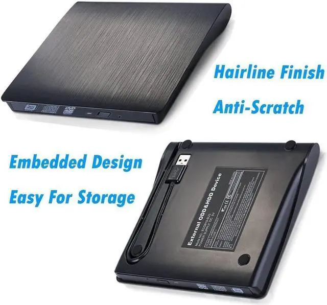 Alt view image 7 of 7 - External CD Drive CYD USB 3.0 Ultra Slim External DVD CD Drive CD DVD RW/DVD CD ROM Drive/Writer/Rewriter/USB CD Burner for High Speed Data Transfer for Laptop Desktop and Notebook