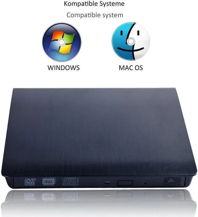 Alt view image 4 of 7 - External CD Drive CYD USB 3.0 Ultra Slim External DVD CD Drive CD DVD RW/DVD CD ROM Drive/Writer/Rewriter/USB CD Burner for High Speed Data Transfer for Laptop Desktop and Notebook