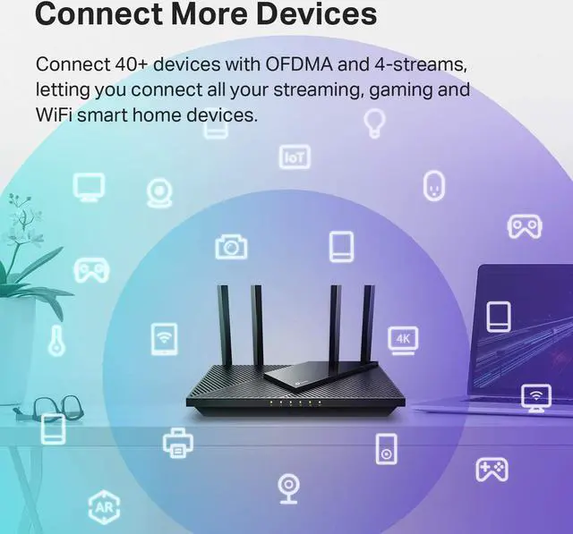Alt view image 5 of 6 - WorldwideSupermarket WiFi 6 Router AX1800 Smart WiFi Router (Archer AX21)  Dual Band Gigabit Router, Works with Alexa - A Certified for Humans Device