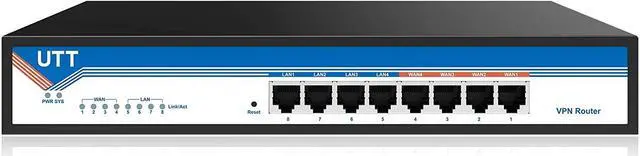Main image of UTT ER520 4 WAN Ports Router with 4 100M WAN Ports 4 100M LAN Ports, Wired VPN Router with Load Balance & Failover, IPSec and PPTP VPN, Access Control, for Home and Small Business