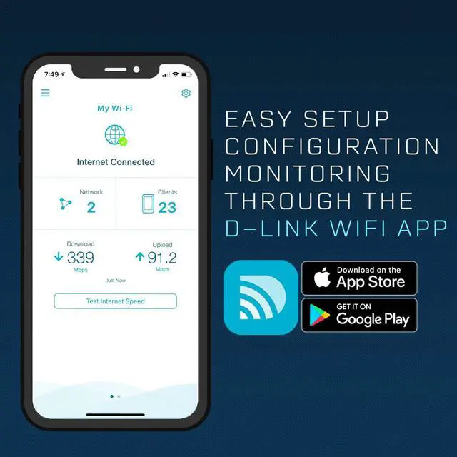 Alt view image 7 of 7 - D-Link WiFi Router, AC1750 Wireless Internet for Home Gigabit Streaming & Gaming Smart Dual Band MU-MIMO Parental Controls QoS (DIR-867-US), Black