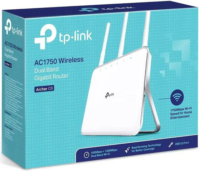 Alt view image 5 of 7 - TP-Link AC1750 Wireless Wi-Fi Gigabit Router (Archer C8)