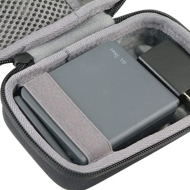 Alt view image 3 of 7 - co2CREA Hard Travel Case for GL.iNet GL-AXT1800 GL-AR750S-Ext Router | Compatible with Pocket-Sized Wi-Fi 6 Gigabit Travel Router, Protective Storage Bag with Mesh Pocket & Hand Strap